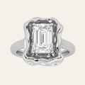 1.5CT Emerald Cut Lab Grown Diamond Solitaire Ring