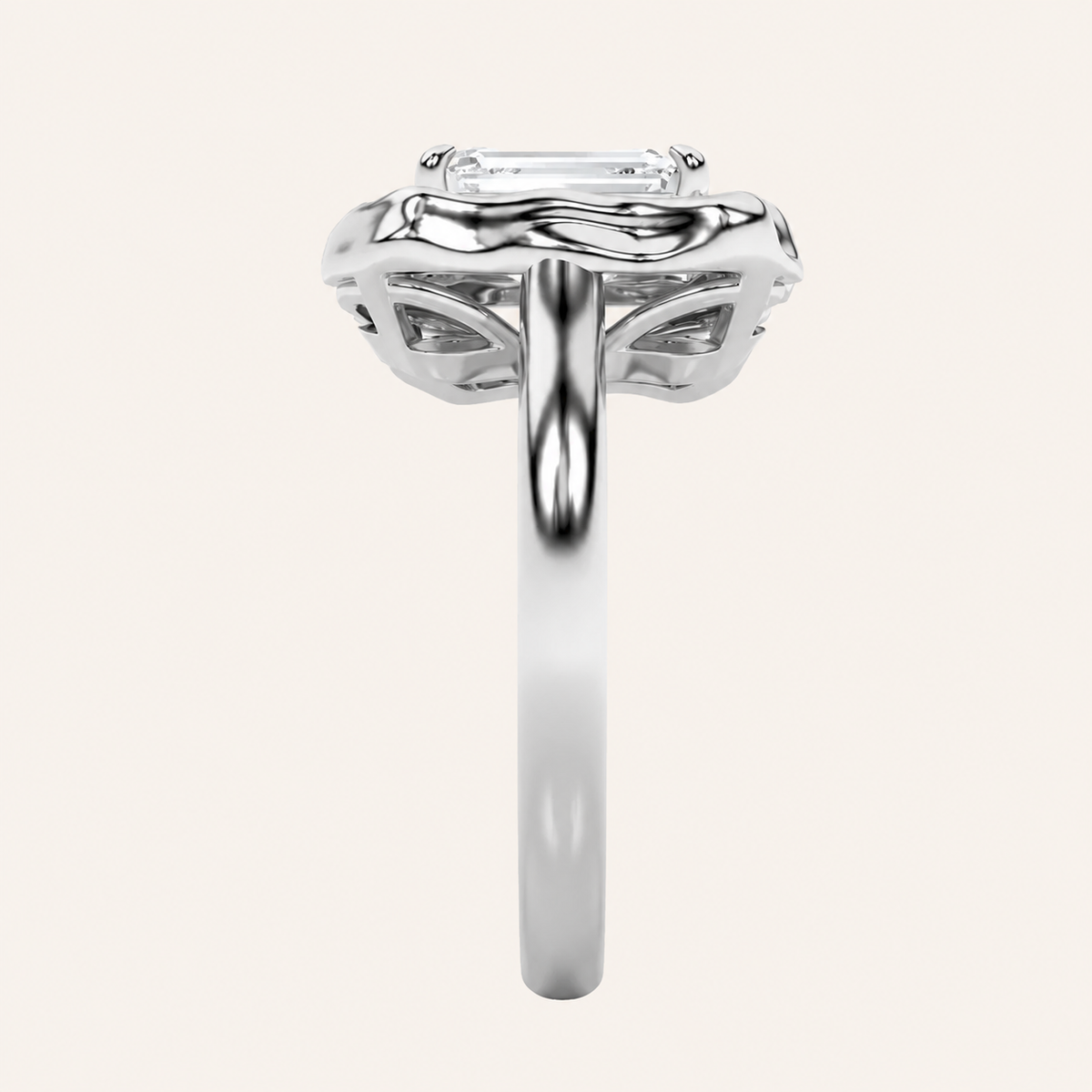 1.5CT Emerald Cut Lab Grown Diamond Solitaire Ring