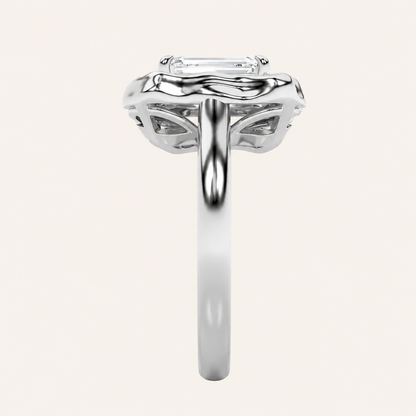 1.5CT Emerald Cut Lab Grown Diamond Solitaire Ring