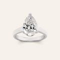 2CT Pear Cut Lab Grown Diamond Solitaire Ring