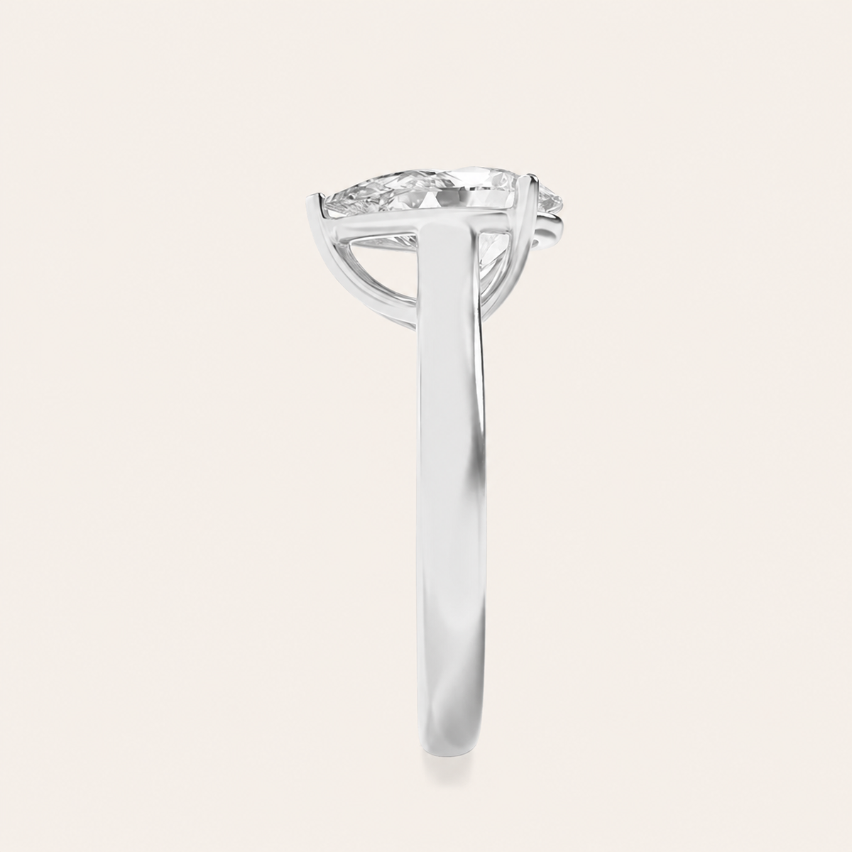 2CT Pear Cut Lab Grown Diamond Solitaire Ring