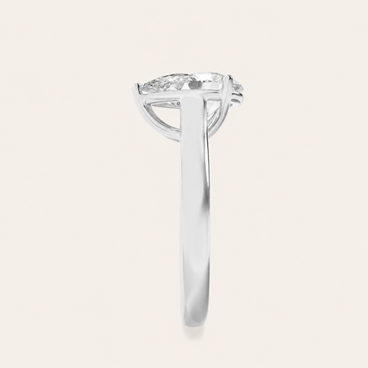 2CT Pear Cut Lab Grown Diamond Solitaire Ring