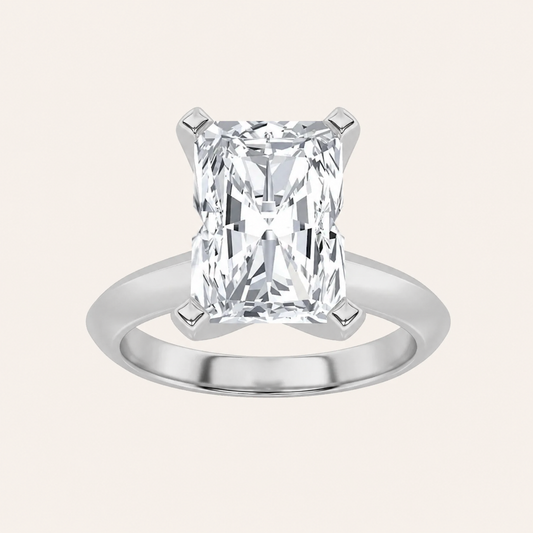 3CT Radiant Cut Lab Grown Diamond Solitaire Ring