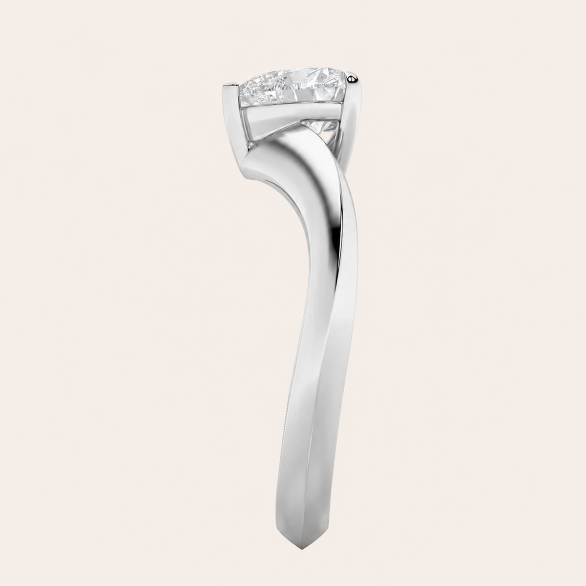 1CT Heart Cut Lab Grown Diamond Solitaire Ring