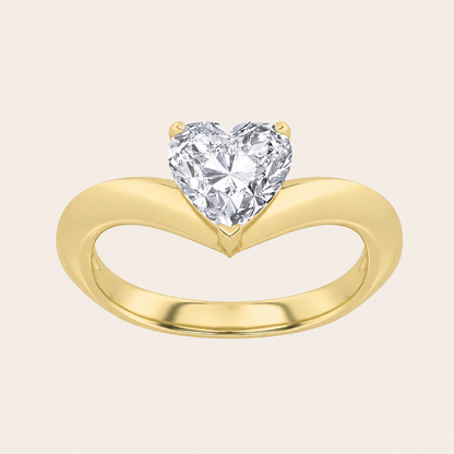 1CT Heart Cut Lab Grown Diamond Solitaire Ring