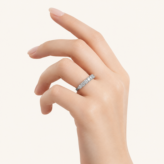 2CT Round Cut Lab Grown Diamond Seven Stone Band Ring