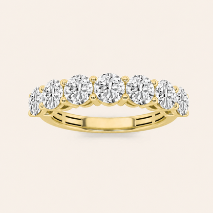 2CT Round Cut Lab Grown Diamond Seven Stone Band Ring