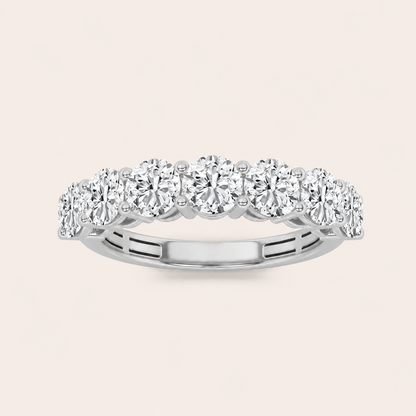 2CT Round Cut Lab Grown Diamond Seven Stone Band Ring