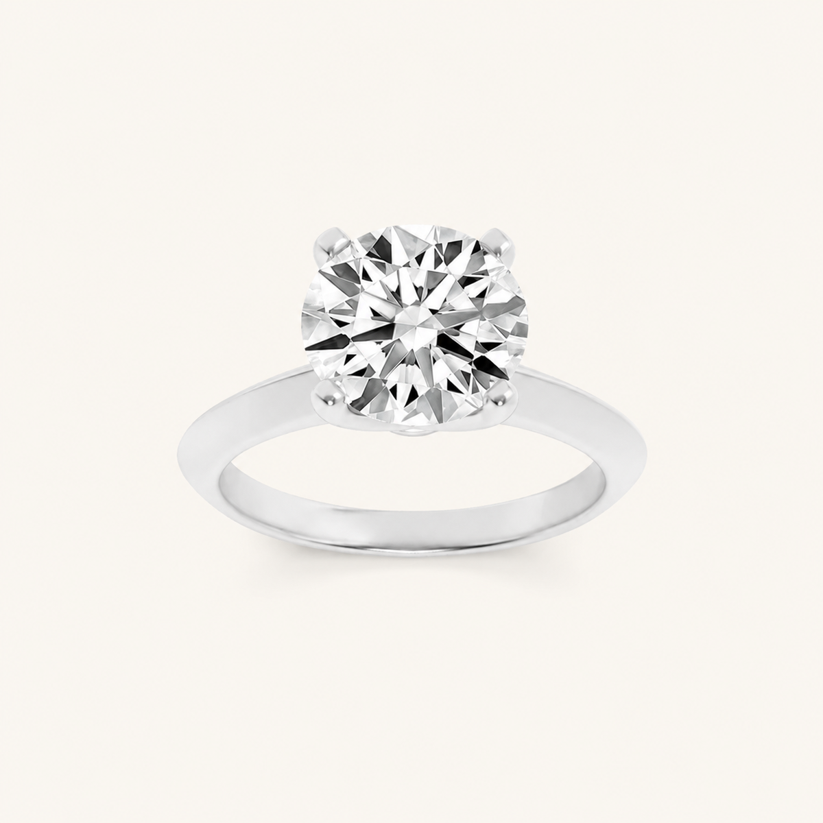 1CT Round Cut Lab Grown Diamond Solitaire Ring