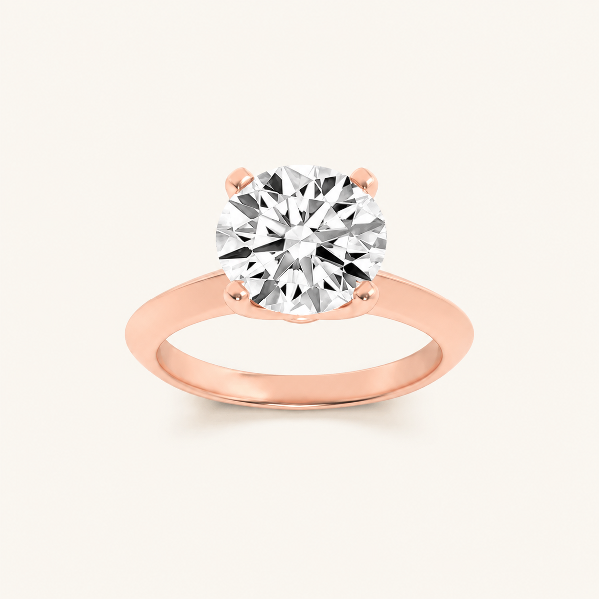 1CT Round Cut Lab Grown Diamond Solitaire Ring