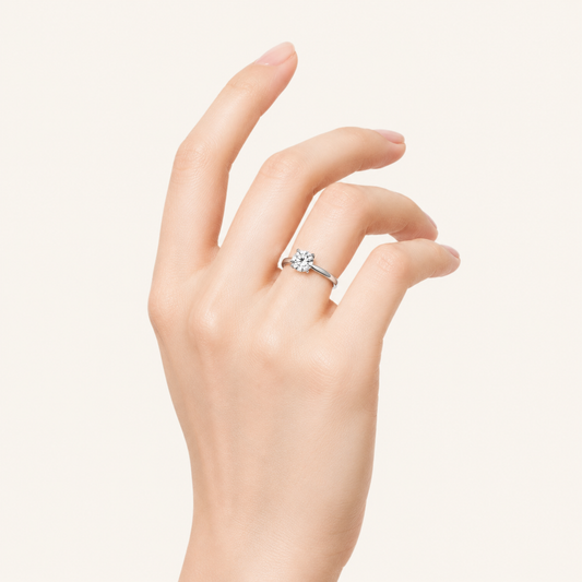 1CT Round Cut Lab Grown Diamond Solitaire Ring