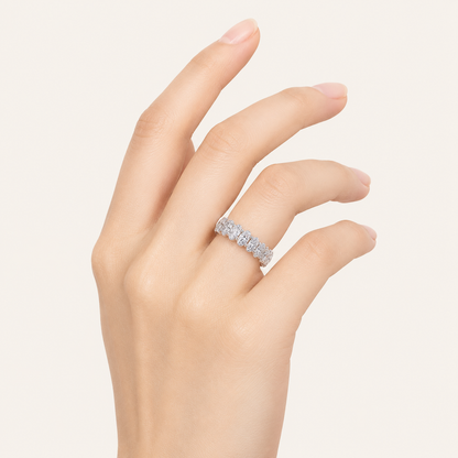 4.25CT Oval Cut Lab Grown Diamond Split Prong Eternity Ring