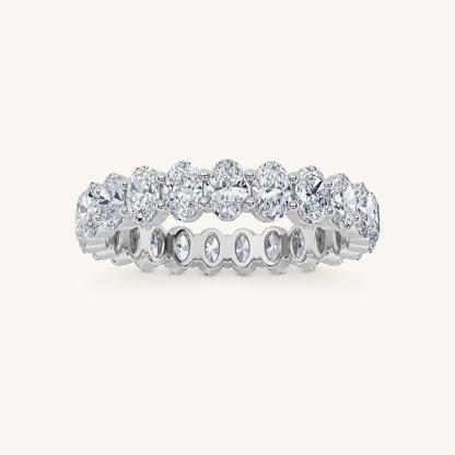 4.25CT Oval Cut Lab Grown Diamond Split Prong Eternity Ring