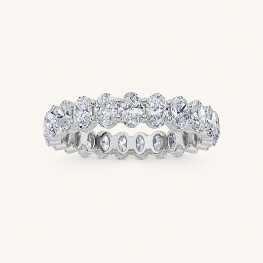 4.75CT Oval Cut Lab Grown Diamond Split Prong Eternity Ring