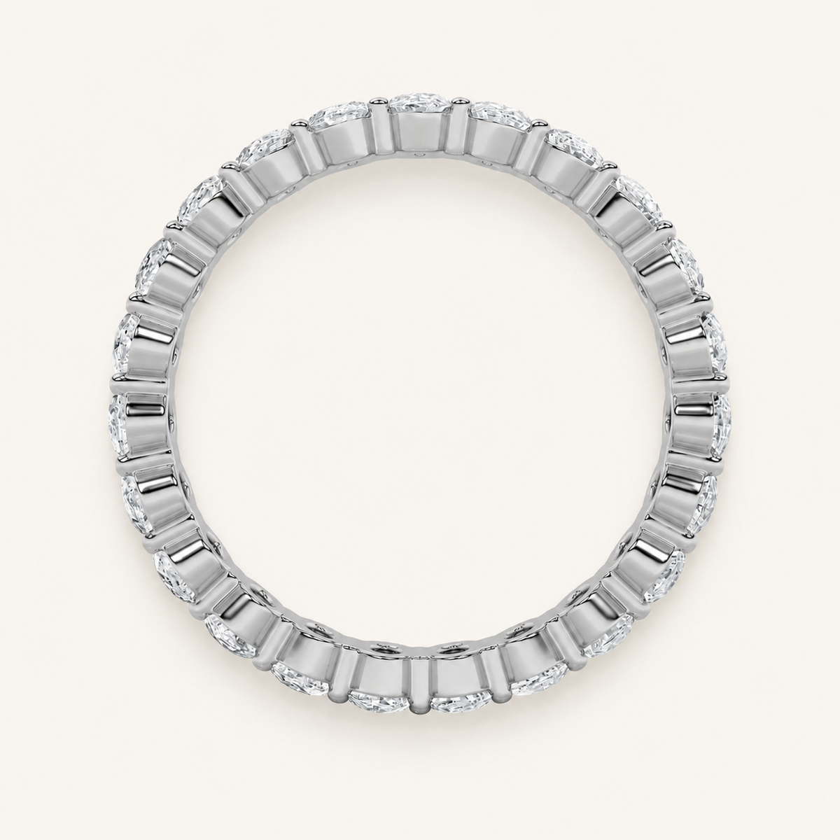 4.25CT Oval Cut Lab Grown Diamond Split Prong Eternity Ring