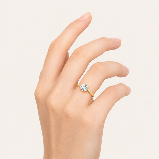 1.5CT Round Cut Lab Grown Diamond Solitaire Ring