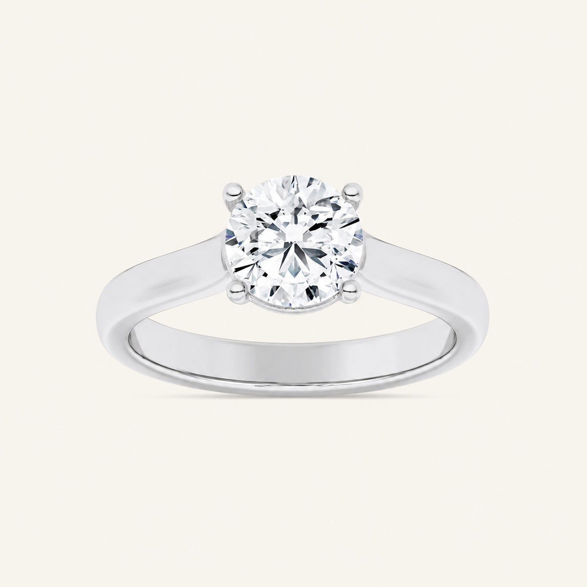 1CT Round Cut Lab Grown Diamond Solitaire Ring