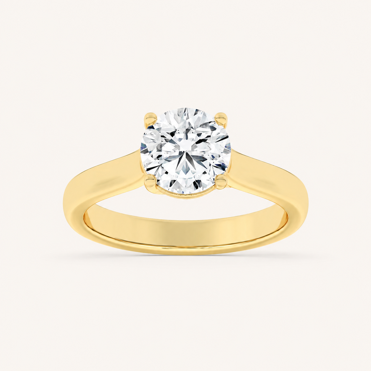 1CT Round Cut Lab Grown Diamond Solitaire Ring