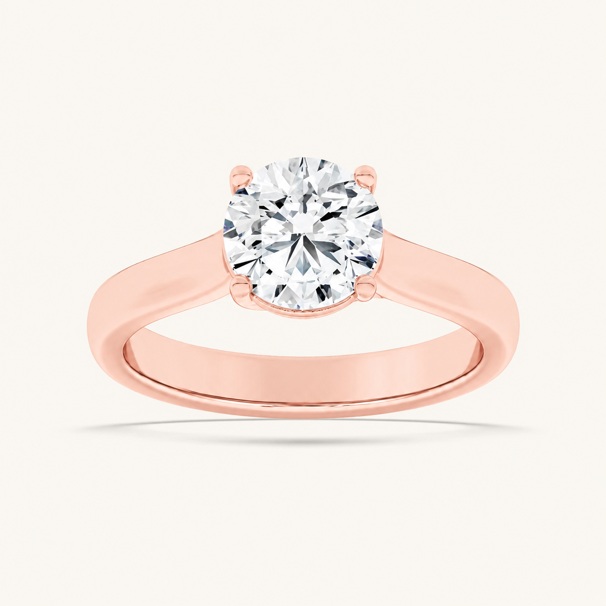 1CT Round Cut Lab Grown Diamond Solitaire Ring