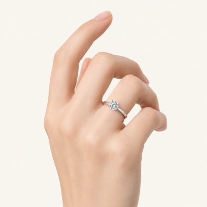 2CT Round Cut Lab Grown Diamond Solitaire Ring