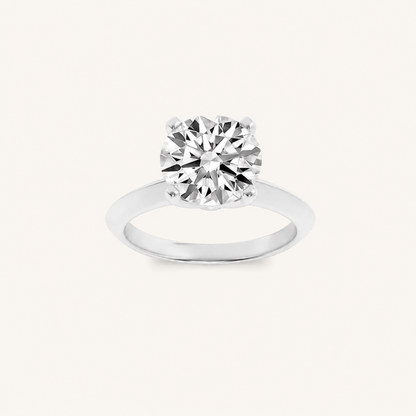 2CT Round Cut Lab Grown Diamond Solitaire Ring