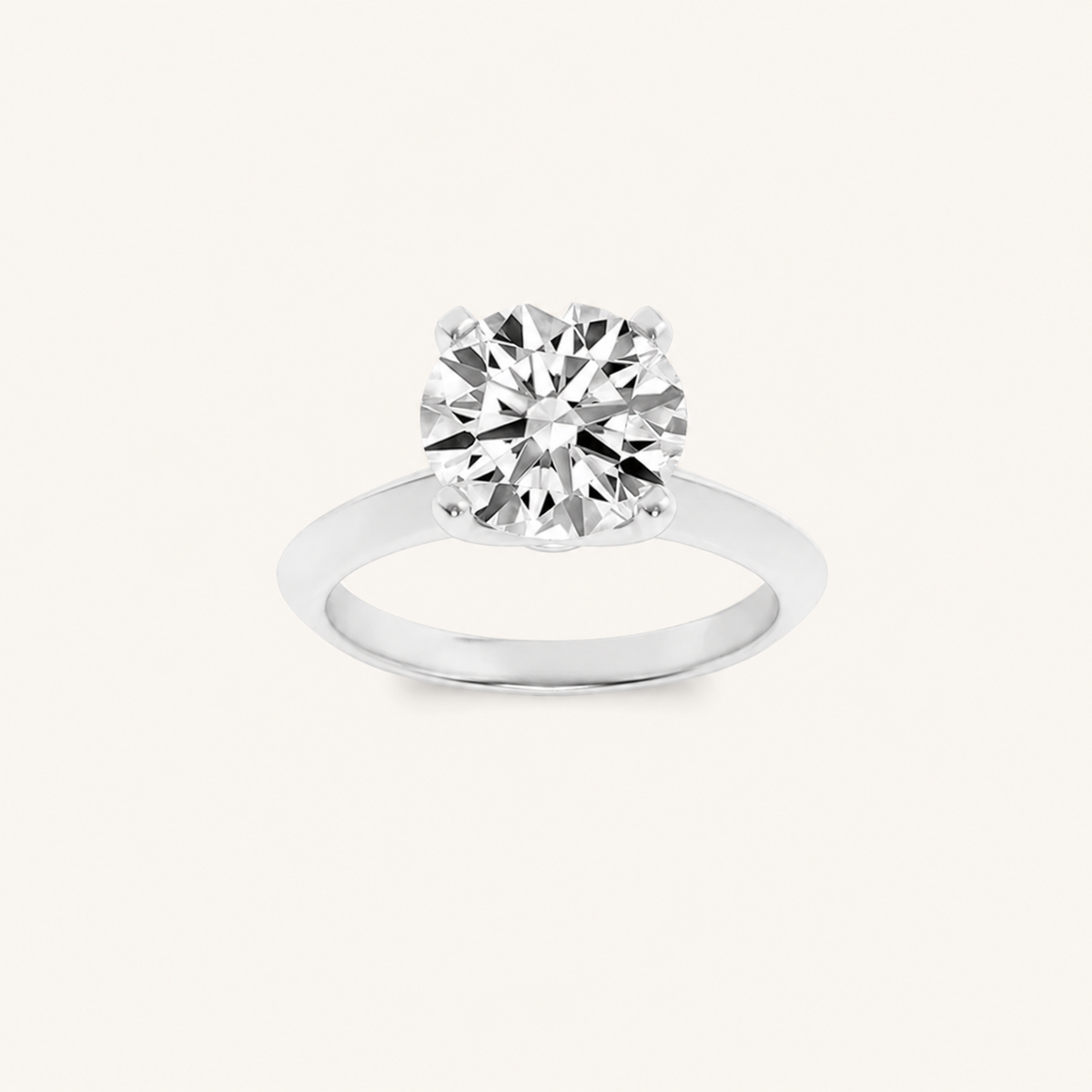 3CT Round Cut Lab Grown Diamond Solitaire Ring