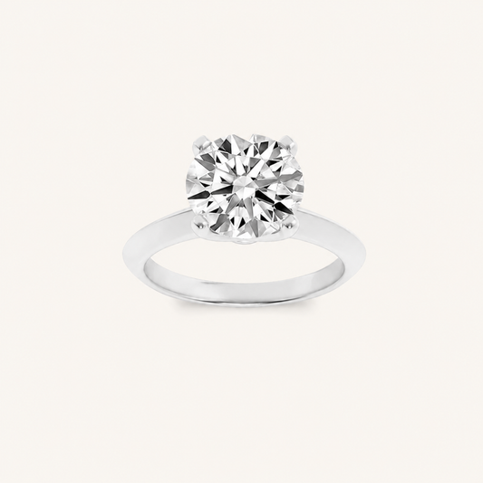 3CT Round Cut Lab Grown Diamond Solitaire Ring