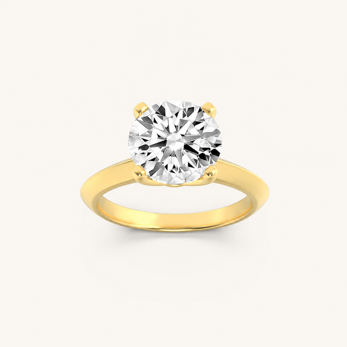 2CT Round Cut Lab Grown Diamond Solitaire Ring