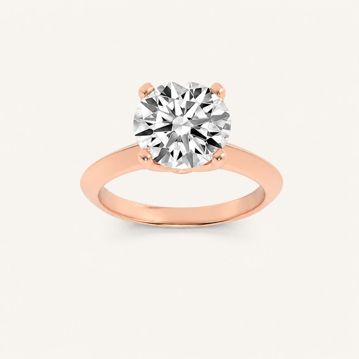 2CT Round Cut Lab Grown Diamond Solitaire Ring