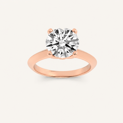 2CT Round Cut Lab Grown Diamond Solitaire Ring