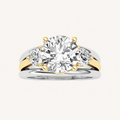 2.5CT Round Cut Lab Grown Diamond Tri Color Solitaire Ring