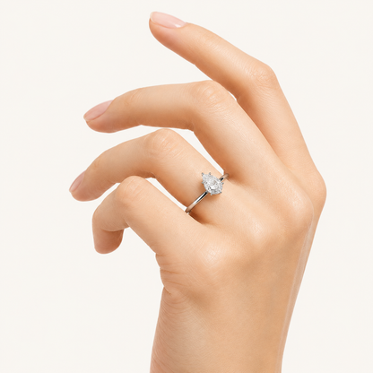 2CT Pear Cut Lab Grown Diamond Solitaire Ring