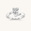 1CT Pear Cut Lab Grown Diamond Solitaire Ring