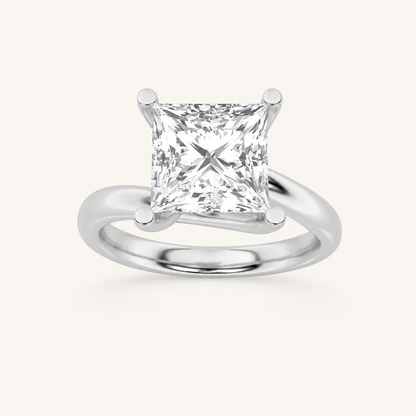 3CT Princess Cut Lab Grown Diamond Solitaire Ring