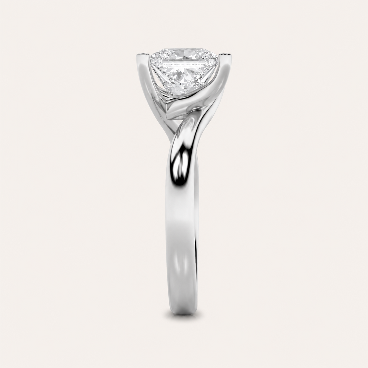 3CT Princess Cut Lab Grown Diamond Solitaire Ring