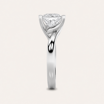 3CT Princess Cut Lab Grown Diamond Solitaire Ring