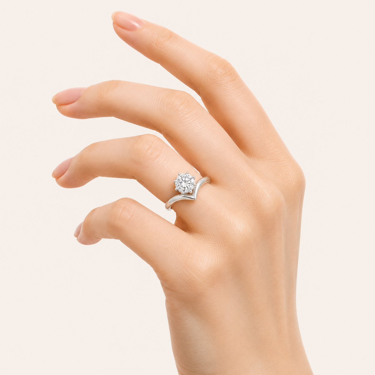 1.5CT Round Cut Lab Grown Diamond Solitaire Ring