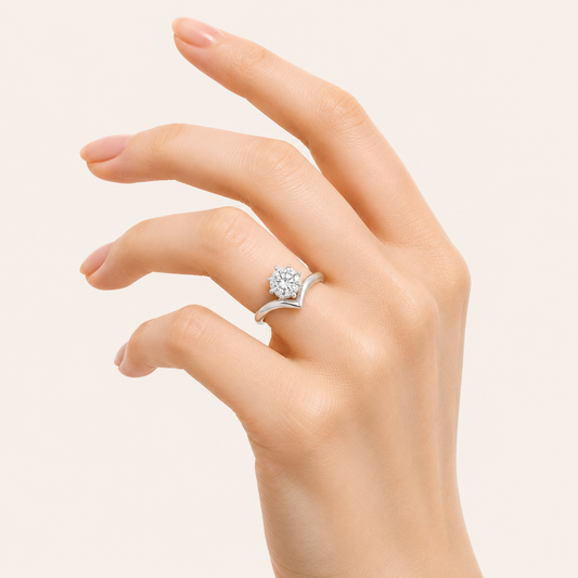 1.5CT Round Cut Lab Grown Diamond Solitaire Ring