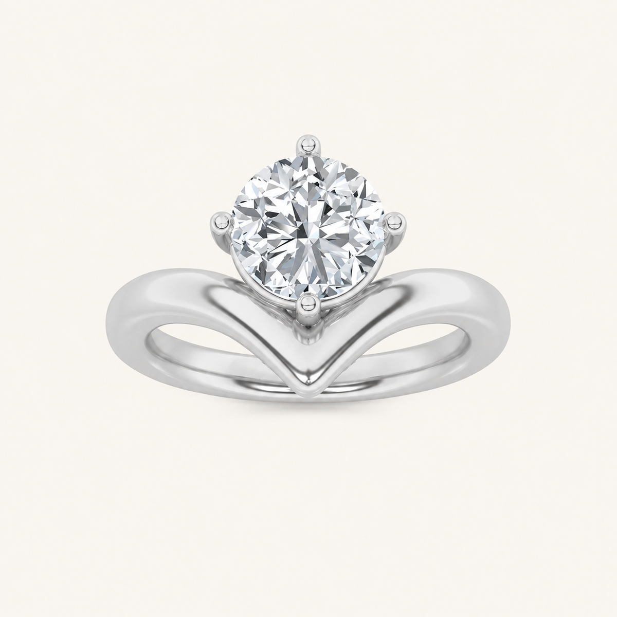 1.5CT Round Cut Lab Grown Diamond Solitaire Ring