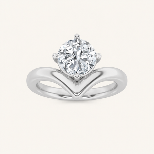 1.5CT Round Cut Lab Grown Diamond Solitaire Ring