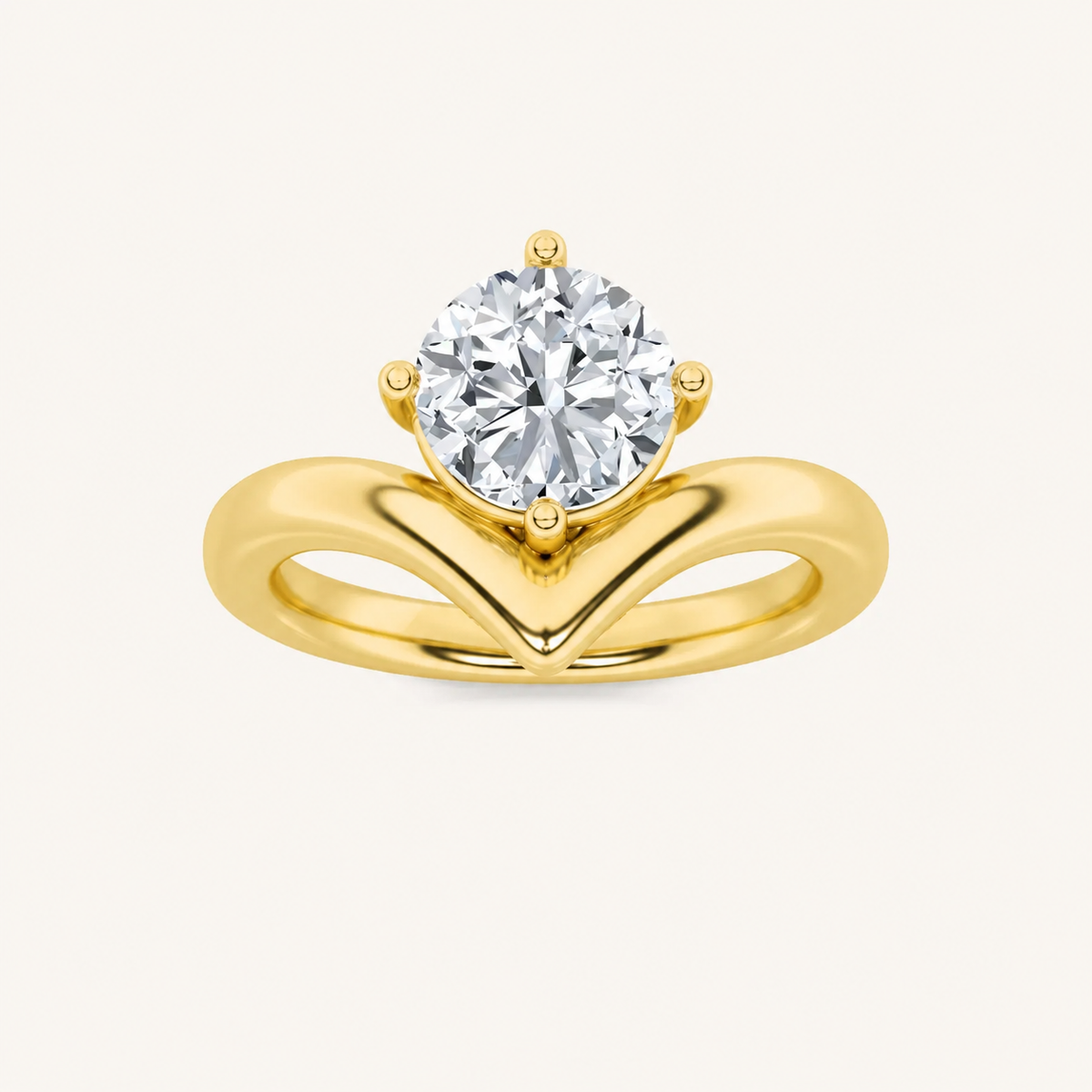 1.5CT Round Cut Lab Grown Diamond Solitaire Ring