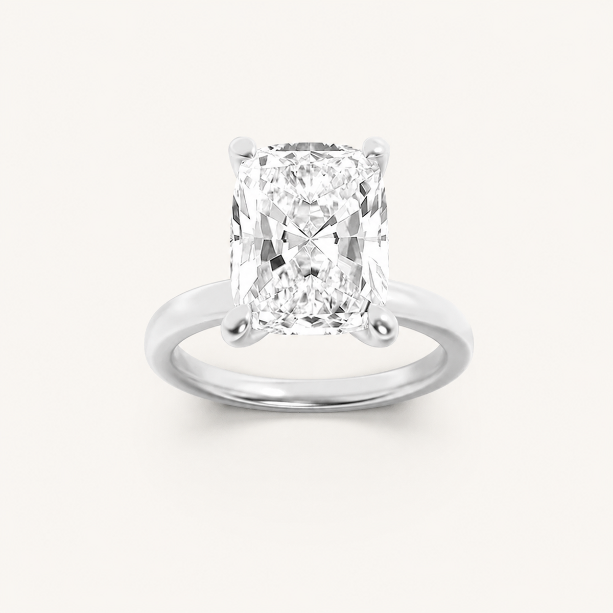2CT Elongated Cushion Cut Lab Grown Diamond Hidden Halo Ring