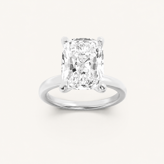 2CT Elongated Cushion Cut Lab Grown Diamond Hidden Halo Ring