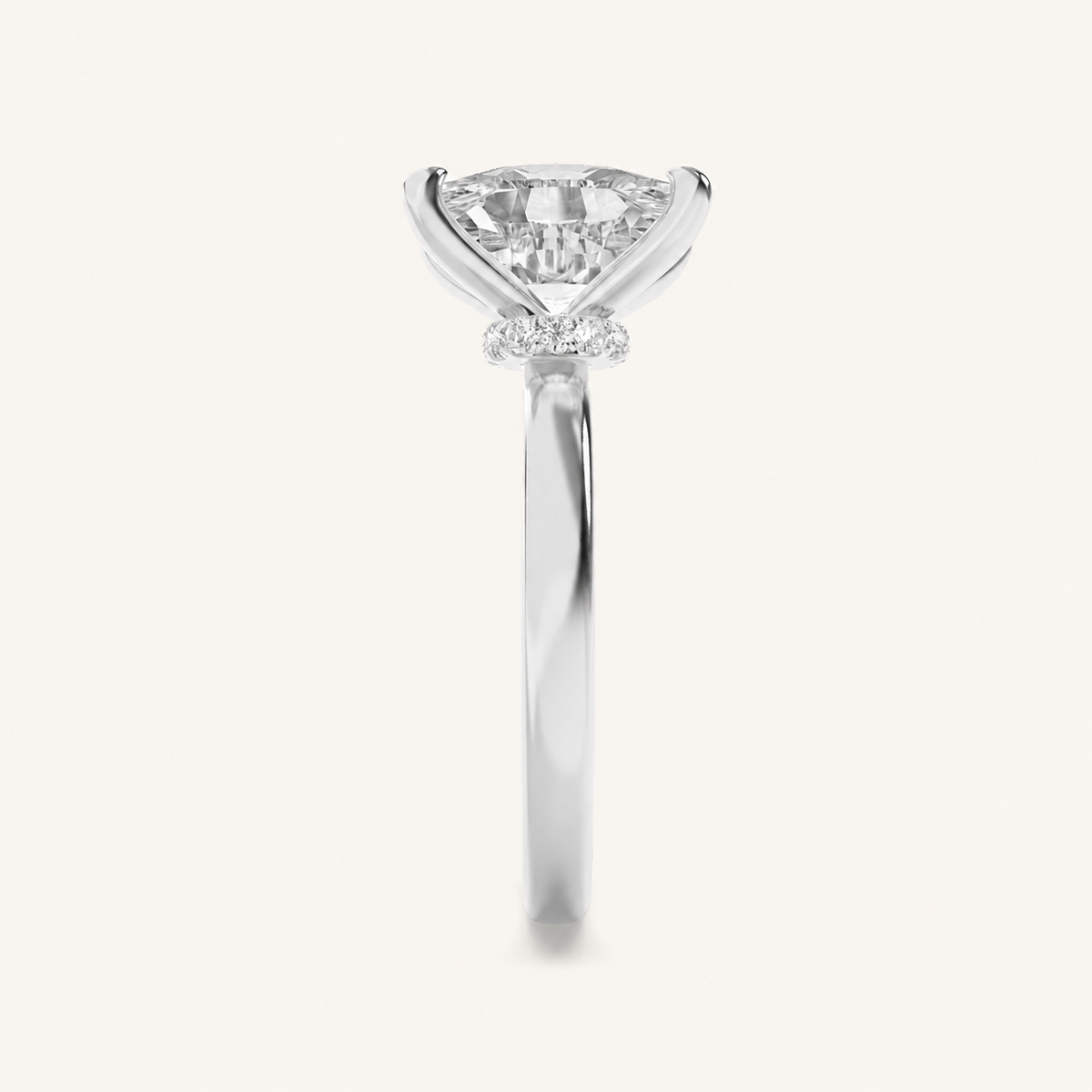 1.5CT Elongated Cushion Cut Lab Grown Diamond Hidden Halo Ring
