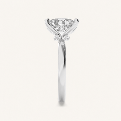 1.5CT Elongated Cushion Cut Lab Grown Diamond Hidden Halo Ring