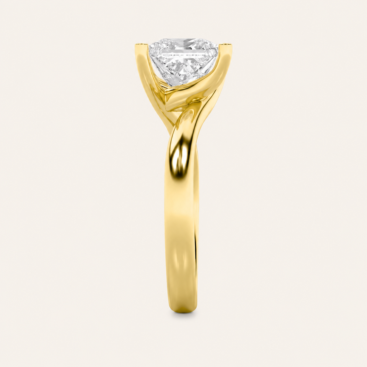 2CT Princess Cut Lab Grown Diamond Solitaire Ring