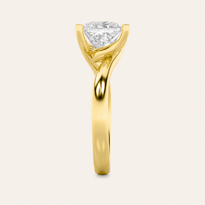 2CT Princess Cut Lab Grown Diamond Solitaire Ring