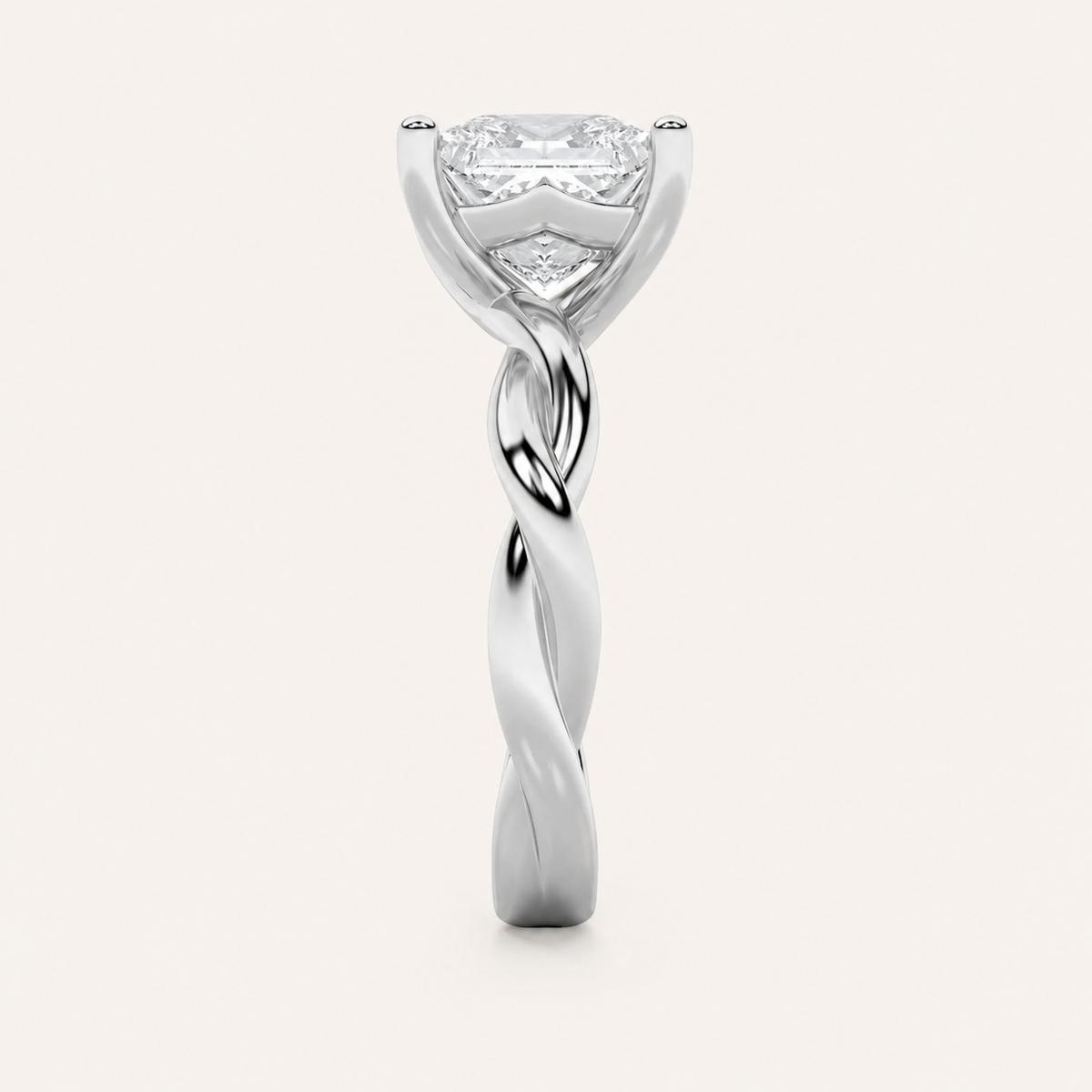 2CT Princess Cut Lab Grown Diamond Solitaire Ring