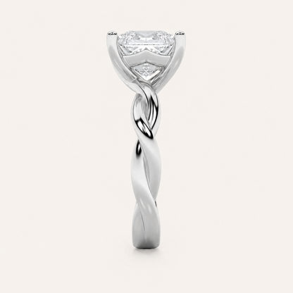 2CT Princess Cut Lab Grown Diamond Solitaire Ring