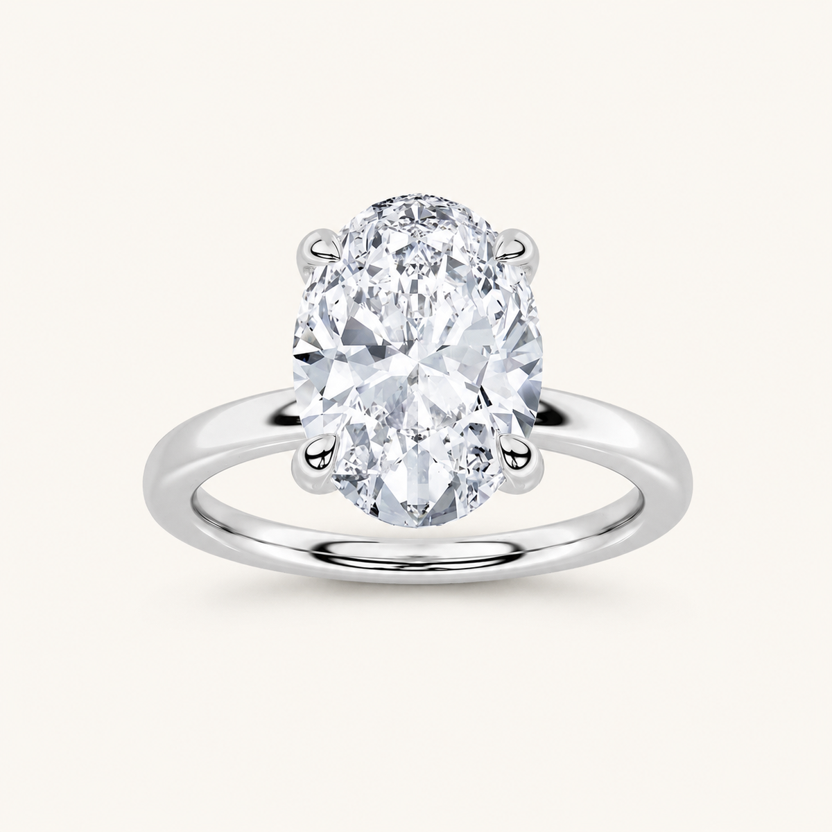 1.5CT Oval Cut Lab Grown Diamond Solitaire Ring